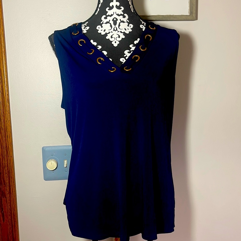 Navy sleeveless top